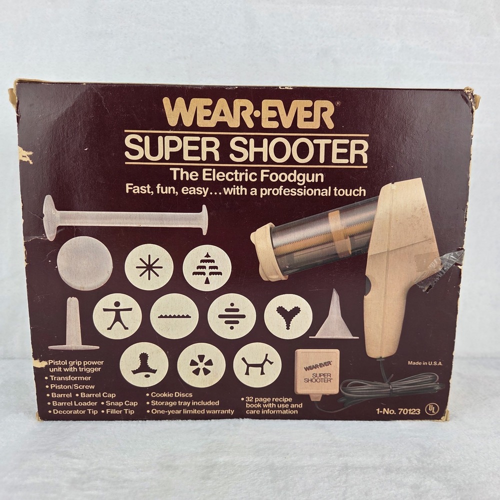 Vintage Wear Ever 70123 Super Shooter Electric Cookie Press Box Tested